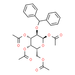 ChemSpider 2D Image | 1,3,4,6-Tetra-O-acetyl-2-O-(diphenylmethyl)-alpha-D-galactopyranose | C27H30O10