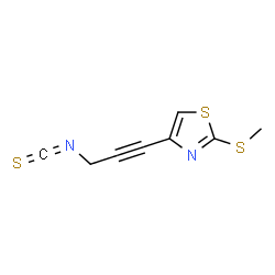 ChemSpider 2D Image | 4-(3-Isothiocyanato-1-propyn-1-yl)-2-(methylsulfanyl)-1,3-thiazole | C8H6N2S3