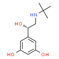 ChemSpider 2D Image | 5-{(1S)-1-Hydroxy-2-[(2-methyl-2-propanyl)amino]ethyl}-1,3-benzenediol | C12H19NO3
