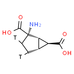 ChemSpider 2D Image | (1R,2S,5R,6R)-2-Amino(3,4-~3~H_2_)bicyclo[3.1.0]hexane-2,6-dicarboxylic acid | C8H9T2NO4