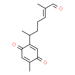 ChemSpider 2D Image | (2E)-2-Methyl-6-(4-methyl-3,6-dioxo-1,4-cyclohexadien-1-yl)-2-heptenal | C15H18O3