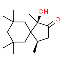 ChemSpider 2D Image | (1R,4R)-1-Hydroxy-1,4,7,7,9,9-hexamethylspiro[4.5]decan-2-one | C16H28O2