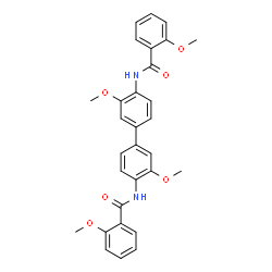 ChemSpider 2D Image | N,N'-(3,3'-Dimethoxy-4,4'-biphenyldiyl)bis(2-methoxybenzamide) | C30H28N2O6