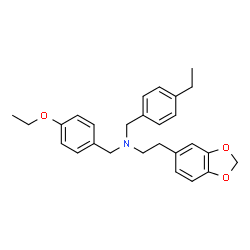 ChemSpider 2D Image | 2-(1,3-Benzodioxol-5-yl)-N-(4-ethoxybenzyl)-N-(4-ethylbenzyl)ethanamine | C27H31NO3