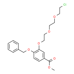 ChemSpider 2D Image | Methyl 4-(benzyloxy)-3-{2-[2-(2-chloroethoxy)ethoxy]ethoxy}benzoate | C21H25ClO6