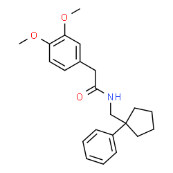 ChemSpider 2D Image | 2-(3,4-Dimethoxyphenyl)-N-[(1-phenylcyclopentyl)methyl]acetamide | C22H27NO3