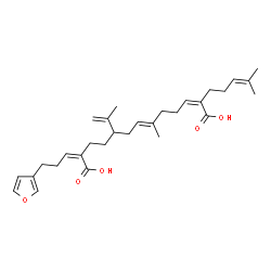 ChemSpider 2D Image | (2Z,6E,12Z)-12-[3-(3-Furyl)propylidene]-9-isopropenyl-6-methyl-2-(4-methyl-3-penten-1-yl)-2,6-tridecadienedioic acid | C30H42O5