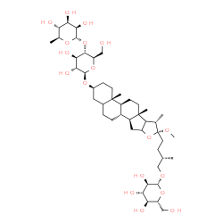 ChemSpider 2D Image | (3beta,16xi,17xi,22R,25S)-26-(beta-D-Glucopyranosyloxy)-22-methoxyfurostan-3-yl 4-O-(6-deoxy-alpha-L-mannopyranosyl)-beta-D-glucopyranoside | C46H78O18