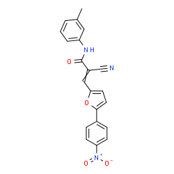 ChemSpider 2D Image | 2-Cyano-N-(3-methylphenyl)-3-[5-(4-nitrophenyl)-2-furyl]acrylamide | C21H15N3O4