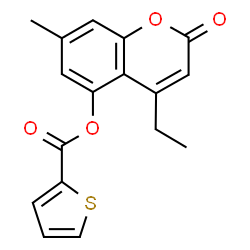 ChemSpider 2D Image | 4-Ethyl-7-methyl-2-oxo-2H-chromen-5-yl 2-thiophenecarboxylate | C17H14O4S