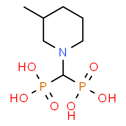 ChemSpider 2D Image | [(3-Methyl-1-piperidinyl)methylene]bis(phosphonic acid) | C7H17NO6P2