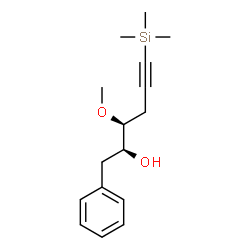 ChemSpider 2D Image | (2S,3S)-3-Methoxy-1-phenyl-6-(trimethylsilyl)-5-hexyn-2-ol | C16H24O2Si