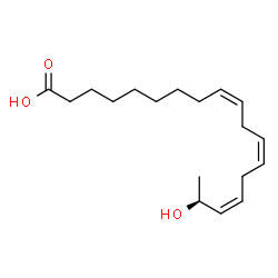 ChemSpider 2D Image | (9Z,12Z,15Z,17S)-17-Hydroxy-9,12,15-octadecatrienoic acid | C18H30O3