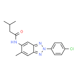 ChemSpider 2D Image | N-[2-(4-Chlorophenyl)-6-methyl-2H-benzotriazol-5-yl]-3-methylbutanamide | C18H19ClN4O