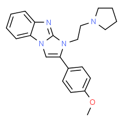 ChemSpider 2D Image | 2-(4-Methoxyphenyl)-1-[2-(1-pyrrolidinyl)ethyl]-1H-imidazo[1,2-a]benzimidazole | C22H24N4O