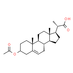 ChemSpider 2D Image | (2S)-2-[(8S,9S,10R,13S,14S,17R)-3-Acetoxy-10,13-dimethyl-2,3,4,7,8,9,10,11,12,13,14,15,16,17-tetradecahydro-1H-cyclopenta[a]phenanthren-17-yl]propanoic acid | C24H36O4