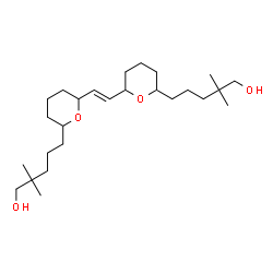 ChemSpider 2D Image | 5,5'-[(E)-1,2-Ethenediylbis(tetrahydro-2H-pyran-6,2-diyl)]bis(2,2-dimethyl-1-pentanol) | C26H48O4