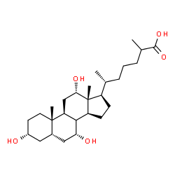 ChemSpider 2D Image | (3alpha,5beta,7alpha,8xi,12alpha)-3,7,12-trihydroxycholestan-26-oic acid | C27H46O5