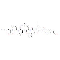 ChemSpider 2D Image | L-Tyrosyl-D-methionyl-L-phenylalanyl-L-histidyl-L-leucyl-L-methionyl-L-asparagine | C44H62N10O10S2