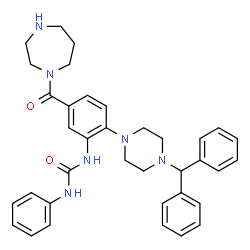 ChemSpider 2D Image | 1-{5-(1,4-Diazepan-1-ylcarbonyl)-2-[4-(diphenylmethyl)-1-piperazinyl]phenyl}-3-phenylurea | C36H40N6O2