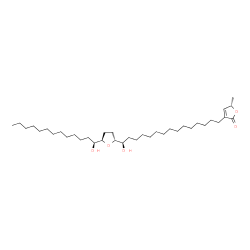 ChemSpider 2D Image | (5S)-3-[(15R)-15-Hydroxy-15-{(2R,5R)-5-[(1S)-1-hydroxytridecyl]tetrahydro-2-furanyl}pentadecyl]-5-methyl-2(5H)-furanone | C37H68O5