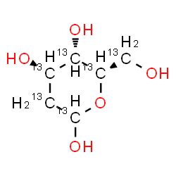 ChemSpider 2D Image | 2-Deoxy-D-(~13~C_6_)-arabino-hexopyranose | 13C6H12O5