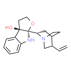 ChemSpider 2D Image | (3aR,8aS)-8a-[(2S)-5-Vinyl-1-azabicyclo[2.2.2]oct-2-yl]-2,3,8,8a-tetrahydro-3aH-furo[2,3-b]indol-3a-ol | C19H24N2O2