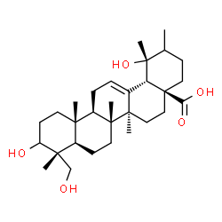 ChemSpider 2D Image | (20xi)-3,19,23-Trihydroxyurs-12-en-28-oic acid | C30H48O5