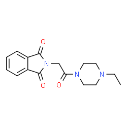 ChemSpider 2D Image | 2-[2-(4-Ethyl-1-piperazinyl)-2-oxoethyl]-1H-isoindole-1,3(2H)-dione | C16H19N3O3
