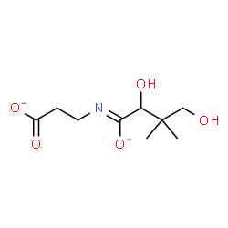 ChemSpider 2D Image | 3-[(Z)-(2,4-Dihydroxy-3,3-dimethyl-1-oxidanidylbutylidene)amino]propanoate | C9H15NO5