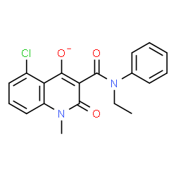 ChemSpider 2D Image | 5-Chloro-3-[ethyl(phenyl)carbamoyl]-1-methyl-2-oxo-1,2-dihydro-4-quinolinolate | C19H16ClN2O3