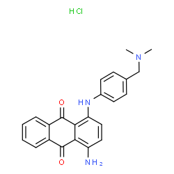 ChemSpider 2D Image | 1-amino-4-((4-((dimethylamino)methyl)phenyl)amino)anthraquinone monohydrochloride | C23H22ClN3O2