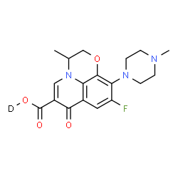 ChemSpider 2D Image | 9-Fluoro-3-methyl-10-(4-methyl-1-piperazinyl)-7-oxo-2,3-dihydro-7H-[1,4]oxazino[2,3,4-ij]quinoline-6-(~2~H)carboxylic acid | C18H19DFN3O4