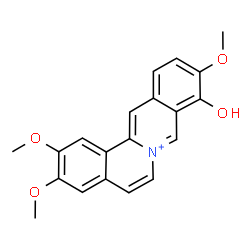 ChemSpider 2D Image | 9-Hydroxy-2,3,10-trimethoxyisoquinolino[3,2-a]isoquinolinium | C20H18NO4