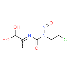 ChemSpider 2D Image | 1-(2-Chloroethyl)-3-[(2E)-1,1-dihydroxy-2-propanylidene]-1-nitrosourea | C6H10ClN3O4