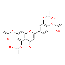 ChemSpider 2D Image | 2-{3,4-Bis[(1-hydroxyvinyl)oxy]phenyl}-5,7-bis[(1-hydroxyvinyl)oxy]-4H-chromen-4-one | C23H18O10