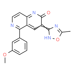 ChemSpider 2D Image | (3E)-5-(3-Methoxyphenyl)-3-(5-methyl-1,2,4-oxadiazol-3(2H)-ylidene)-1,6-naphthyridin-2(3H)-one | C18H14N4O3