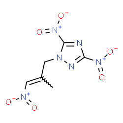ChemSpider 2D Image | 1-[(2E)-2-Methyl-3-nitro-2-propen-1-yl]-3,5-dinitro-1H-1,2,4-triazole | C6H6N6O6