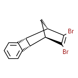 ChemSpider 2D Image | (1R,2R,9S,10S)-11,12-Dibromotetracyclo[8.2.1.0~2,9~.0~3,8~]trideca-3,5,7,11-tetraene | C13H10Br2