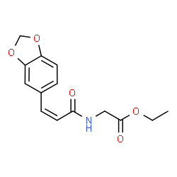 ChemSpider 2D Image | Ethyl N-[(2Z)-3-(1,3-benzodioxol-5-yl)-2-propenoyl]glycinate | C14H15NO5