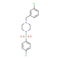 ChemSpider 2D Image | 1-(3-Chlorobenzyl)-4-[(4-chlorophenyl)sulfonyl]piperazine | C17H18Cl2N2O2S