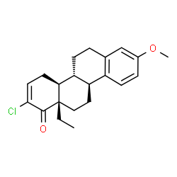 ChemSpider 2D Image | (4aS,4bR,10bS,12aS)-2-Chloro-12a-ethyl-8-methoxy-4a,4b,5,6,10b,11,12,12a-octahydro-1(4H)-chrysenone | C21H25ClO2