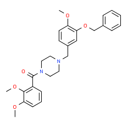 ChemSpider 2D Image | {4-[3-(Benzyloxy)-4-methoxybenzyl]-1-piperazinyl}(2,3-dimethoxyphenyl)methanone | C28H32N2O5