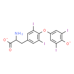 ChemSpider 2D Image | 2-Amino-3-[4-(3,5-diiodo-4-oxidophenoxy)-3,5-diiodophenyl]propanoate | C15H9I4NO4