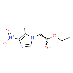 ChemSpider 2D Image | (E)-1-Ethoxy-2-(5-iodo-4-nitro-1H-imidazol-1-yl)ethenol | C7H8IN3O4