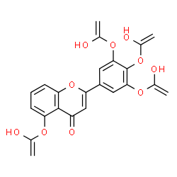 ChemSpider 2D Image | 5-[(1-Hydroxyvinyl)oxy]-2-{3,4,5-tris[(1-hydroxyvinyl)oxy]phenyl}-4H-chromen-4-one | C23H18O10