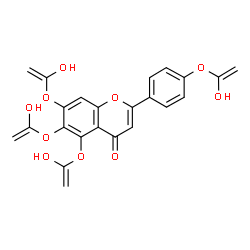 ChemSpider 2D Image | 5,6,7-Tris[(1-hydroxyvinyl)oxy]-2-{4-[(1-hydroxyvinyl)oxy]phenyl}-4H-chromen-4-one | C23H18O10
