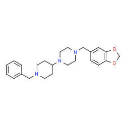 ChemSpider 2D Image | 1-(1,3-Benzodioxol-5-ylmethyl)-4-(1-benzyl-4-piperidinyl)piperazine | C24H31N3O2