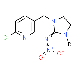 ChemSpider 2D Image | (2E)-1-[(6-Chloro-3-pyridinyl)methyl]-N-nitro-2-(3-~2~H)imidazolidinimine | C9H9DClN5O2