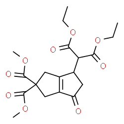 ChemSpider 2D Image | Dimethyl 4-(1,3-diethoxy-1,3-dioxo-2-propanyl)-6-oxo-3,4,5,6-tetrahydro-2,2(1H)-pentalenedicarboxylate | C19H24O9